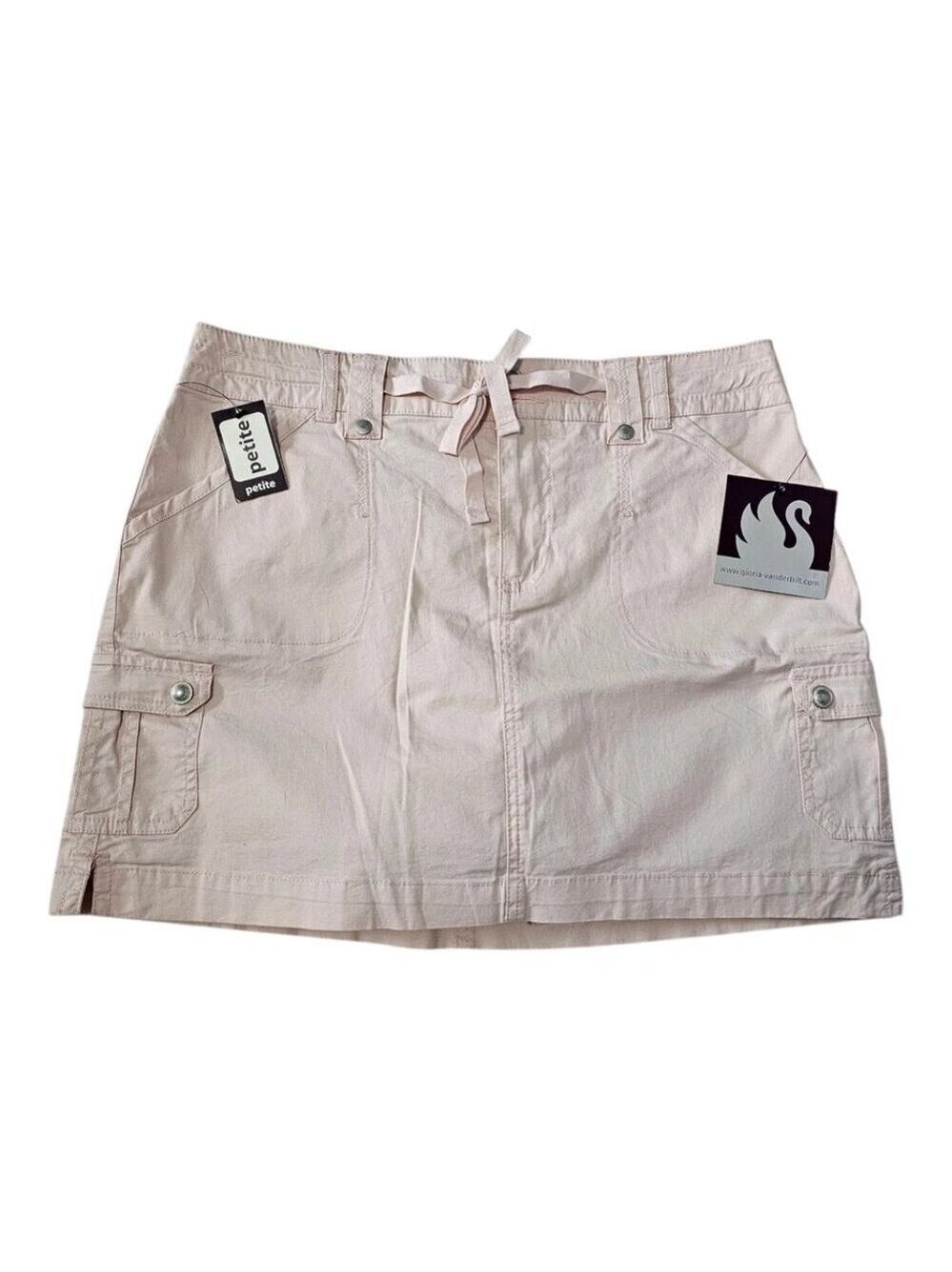 Gloria Vanderbilt Skort Size 10P Petite Pastel Pink Cargo Pockets